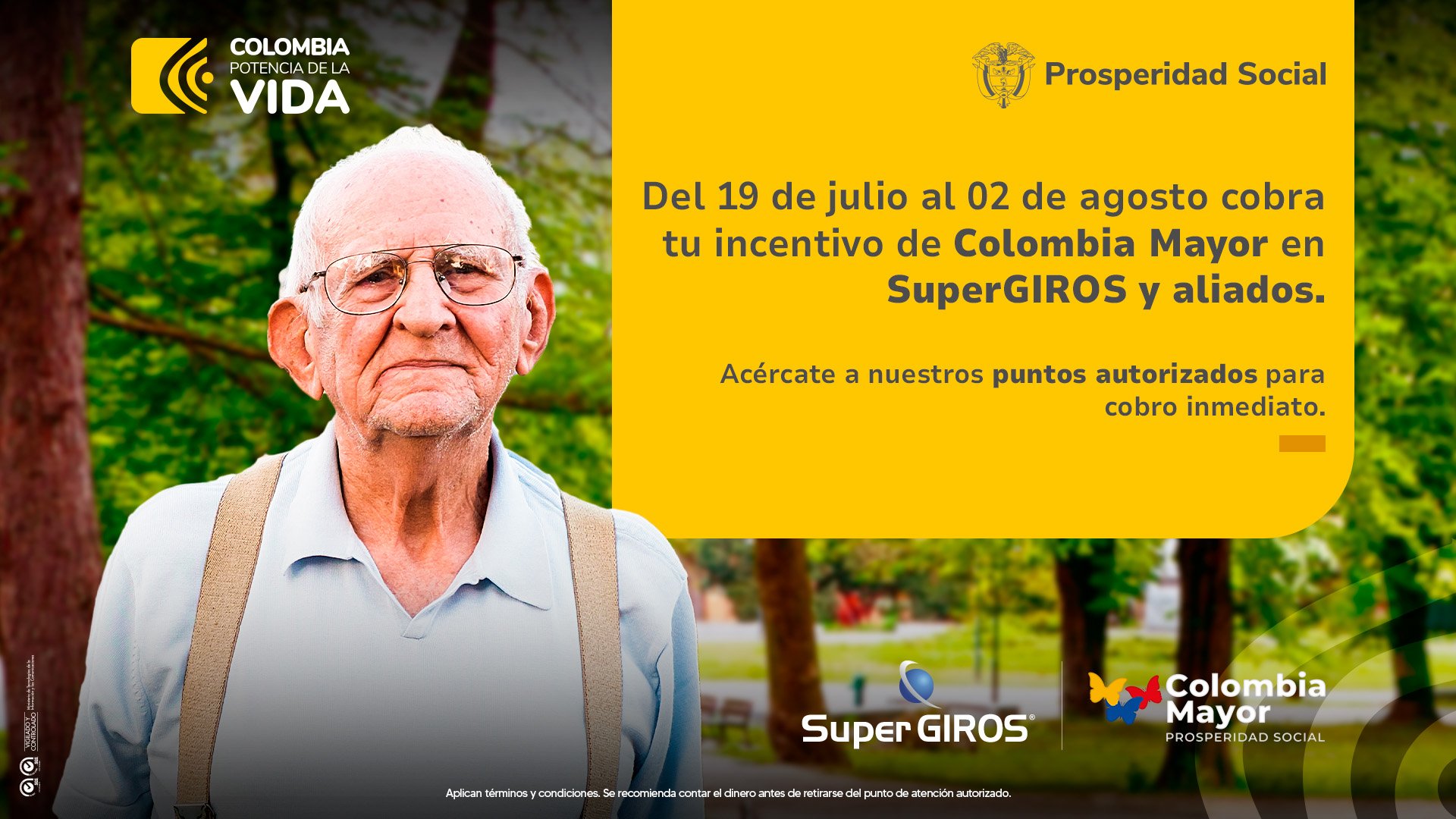 Pago de Colombia Mayor Julo Agosto 2023
