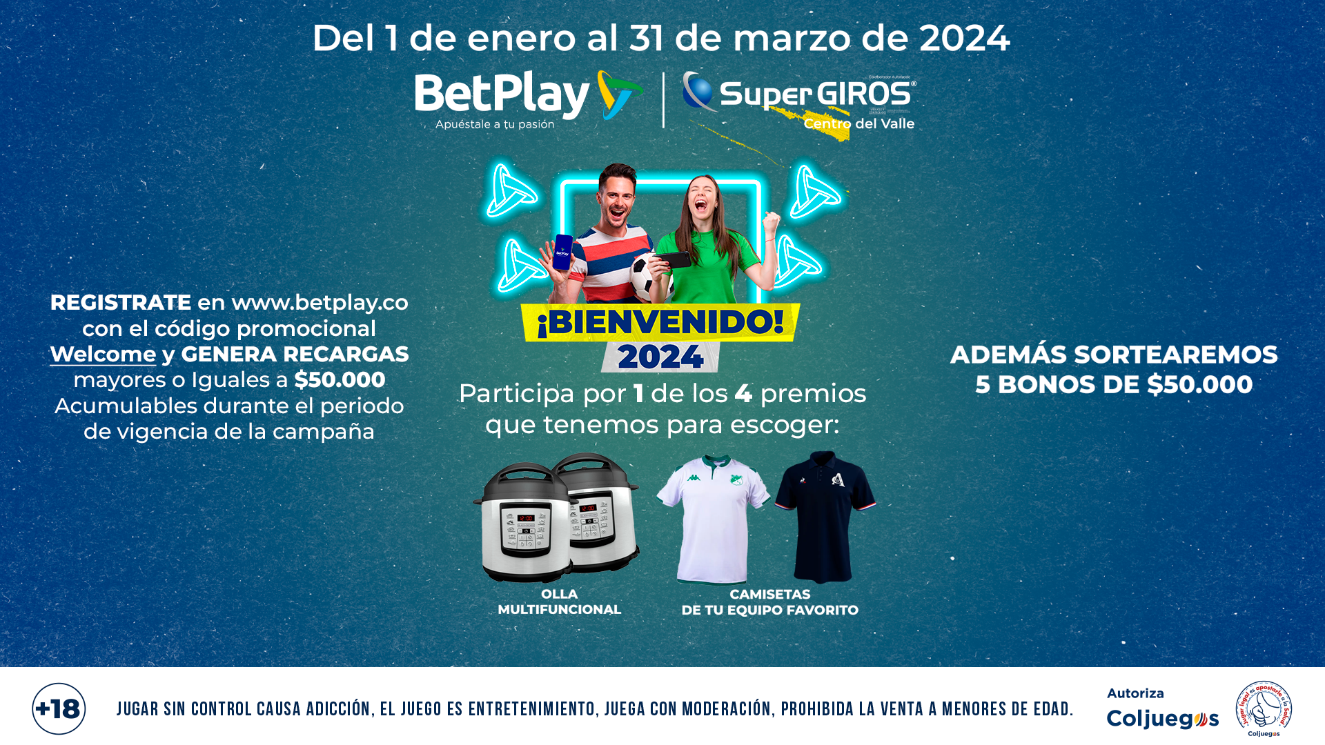 Bienvenido 2024 con Betplay y SuperGIROS