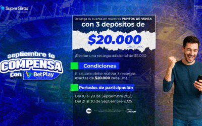 🎉 Septiembre te compensa con BetPlay en SuperGiros Centro del Valle 🎉