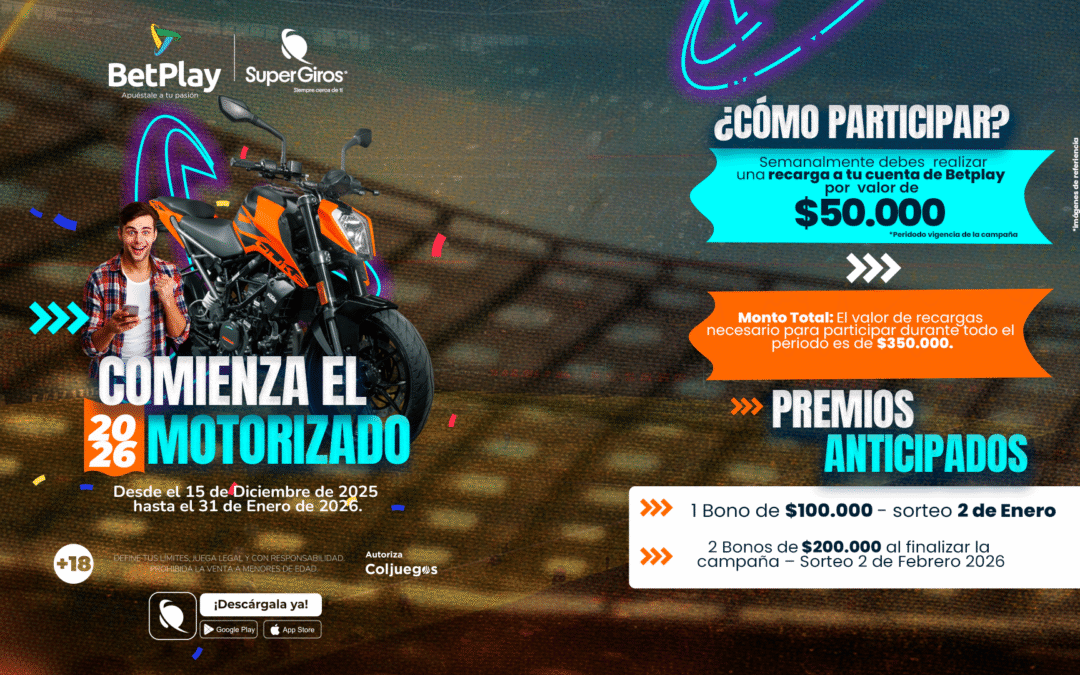 Comienza el 2026 Motorizado con Betplay
