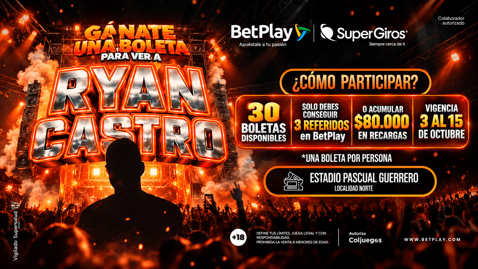 Cartel de concierto Ryan Castro en llamas Cartel de concierto Ryan Castro en llamas